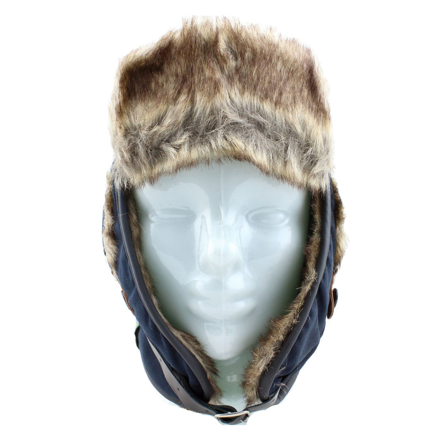 Herren Damen Winter Mütze Trapper Hat Russenmütze Fliegermütze dunkelblau