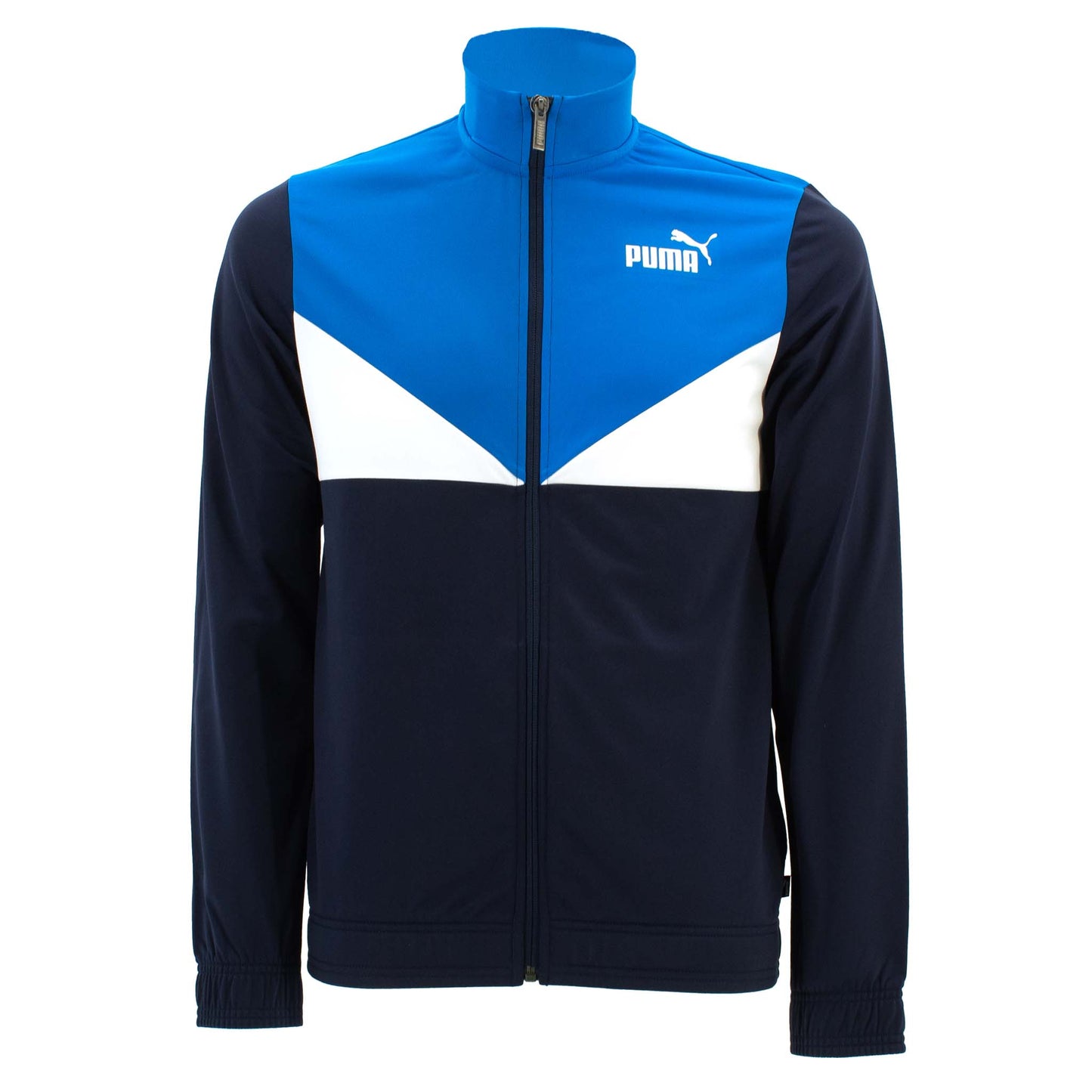 Puma Colorblock Kinder Trainingsanzug Poly Suit Jogginganzug Blau Jacke Hose