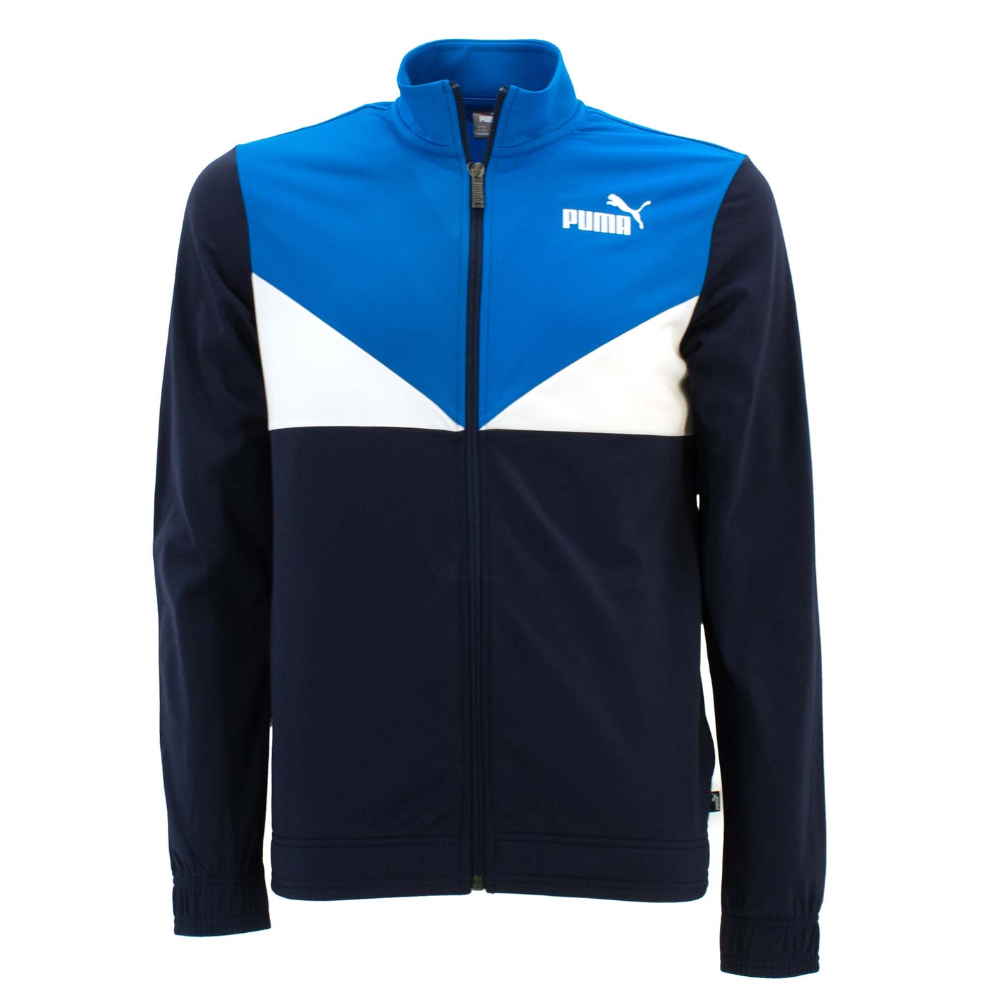 Puma Colorblock Kinder Trainingsanzug Poly Suit Jogginganzug Blau Jacke Hose