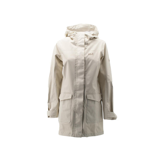 Jack Wolfskin Crosstown Texapore Raincoat Regen Mantel Coat Jacke Damen beige