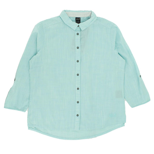 Jack Wolfskin Emerald Lake Shirt Damen Bluse kurzarm Hemd Blau 1402771-4010-1