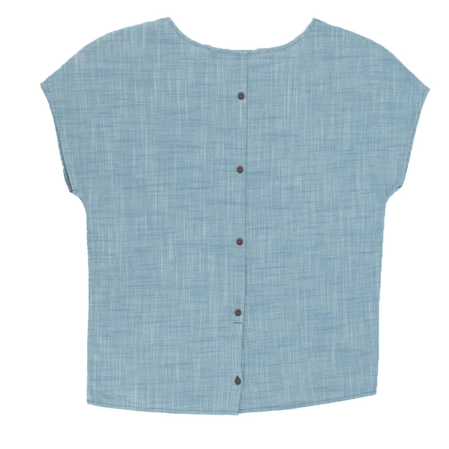 Jack Wolfskin Shirt Linen Look Top Damen kurzarm Bluse Blau 1402781-1588-2