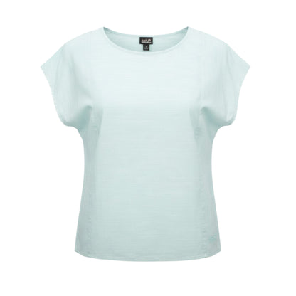Jack Wolfskin Shirt Linen Look Top Damen kurzarm Bluse
