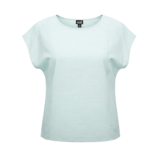 Jack Wolfskin Shirt Linen Look Top Damen kurzarm Bluse