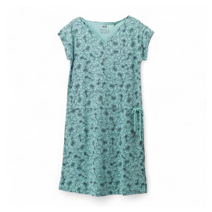 Jack Wolfskin Dress Aop Damen Kleid Sommerkleid kurzarm Blumen 1505331-7757