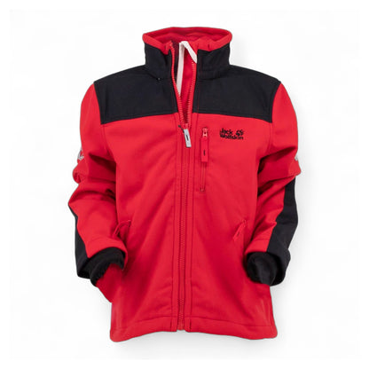Jack Wolfskin Blizzard Jacke Kids Fleece Windjacke Stormlock Rot 1608651-2590