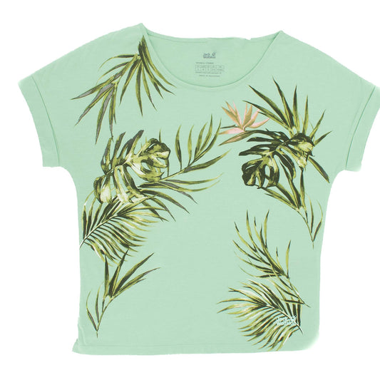 Jack Wolfskin Tropical Leaf T-Shirt Damen kurzarm Shirt 1806372-4084