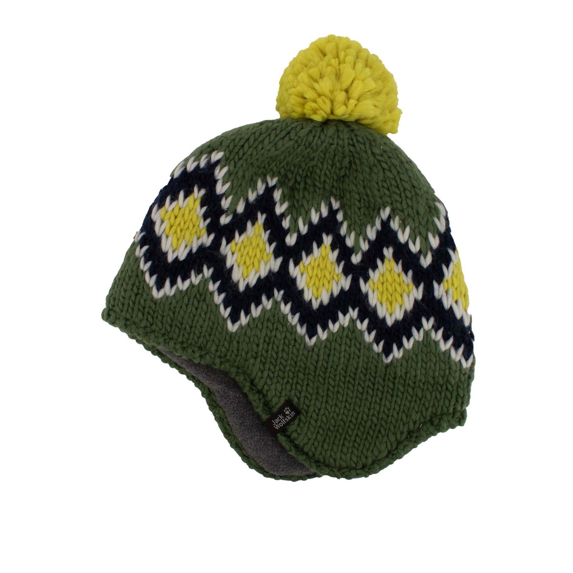 Jack Wolfskin Diamond Knit Cap Kinder Mütze Bommelmütze Strickmütze 1905431-4009