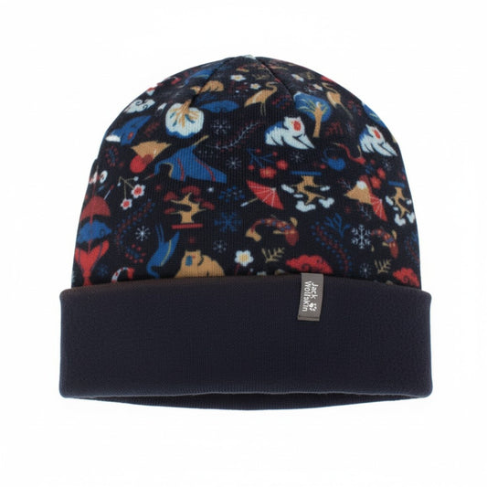 Jack Wolfskin Print Hat Beanie Kinder Mütze Druck Strick Blau 1908311-7908