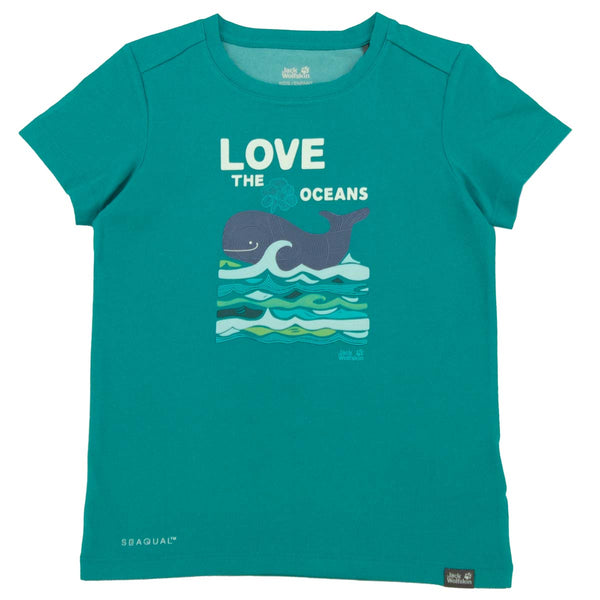 Jack Wolfskin Ocean Tee T-Shirt Kinder kurzarm Shirt reycyelt 1608232-4094