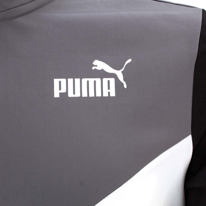 Puma Colorblock Kinder Trainingsanzug Poly Suit Jogginganzug Schwarz Jacke Hose