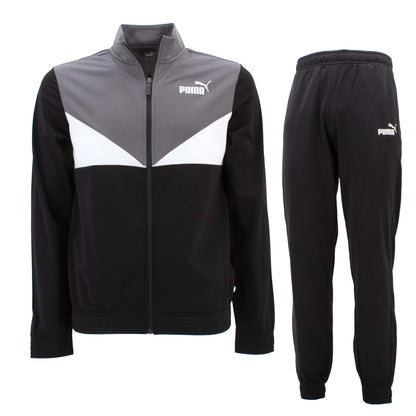 Puma Colorblock Kinder Trainingsanzug Poly Suit Jogginganzug Schwarz Jacke Hose