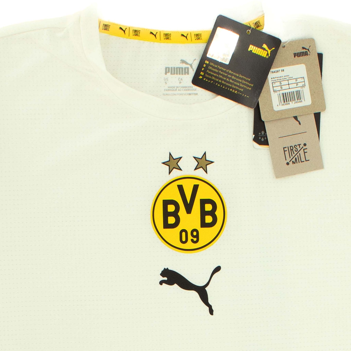 Puma BVB Borussia Dortmund Pre Match Jersey T-Shirt Herren Weiß 764297-08