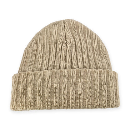 adidas Beanie Rippstrick in Beige, Rückseite