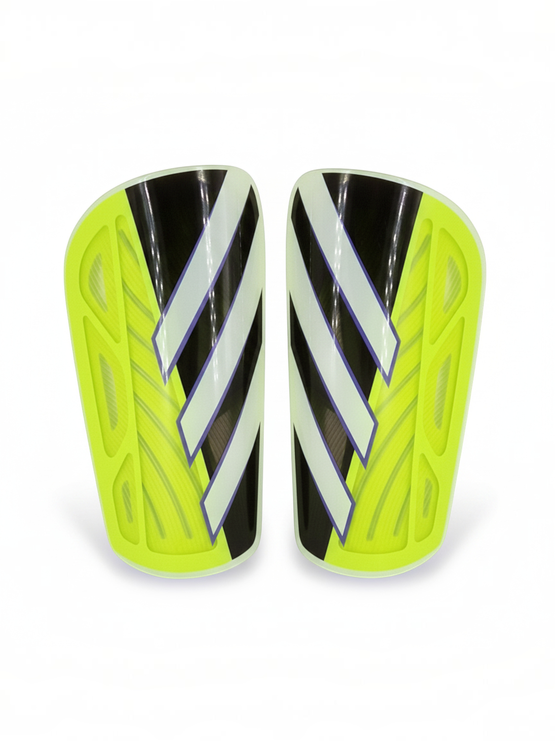 Brand Dealers Arena e.K. - BDA24 Adidas Tiro SG LGE soccer shin guards in neon yellow and black with white stripes