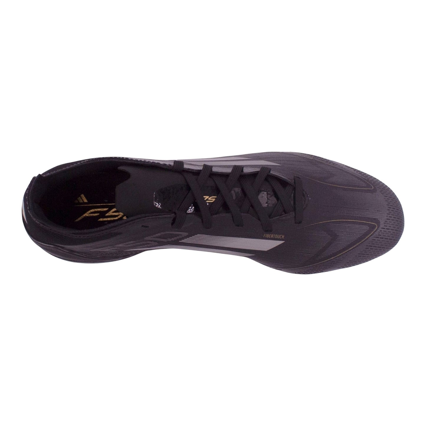 Brand Dealers Arena e.K. black synthetic Adidas Fussball F50 Pro FG cleats with lace-up closure and low shaft.