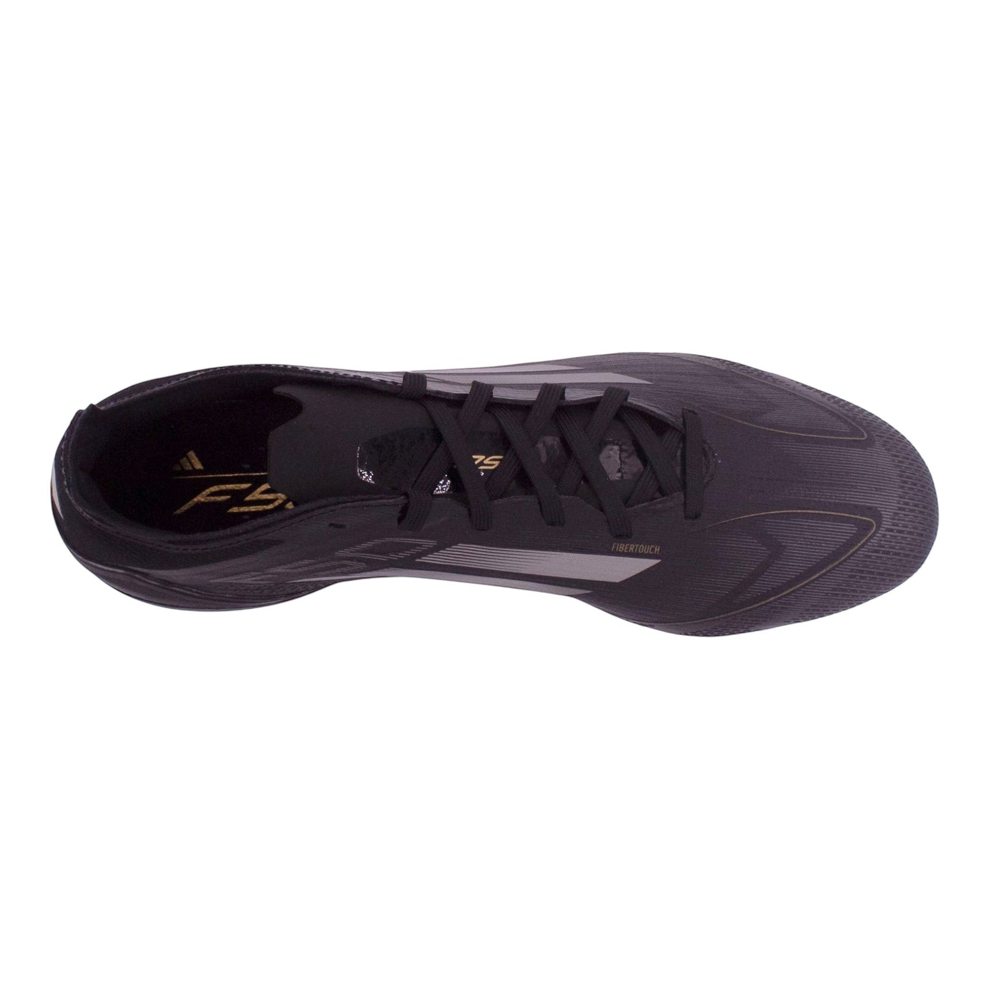 Brand Dealers Arena e.K. black synthetic Adidas Fussball F50 Pro FG cleats with lace-up closure and low shaft.