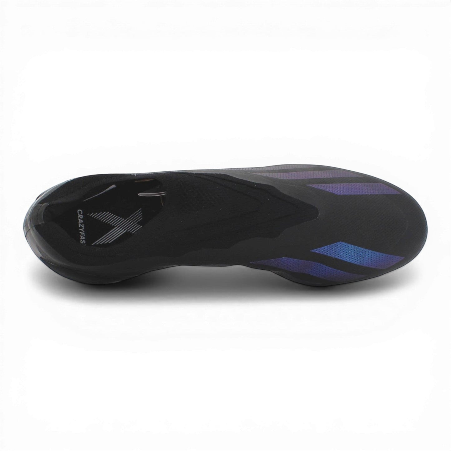 Brand Dealers Arena e.K. black Adidas X Crazyfast.1 FG laceless football boots with synthetic upper and iridescent stripes.
