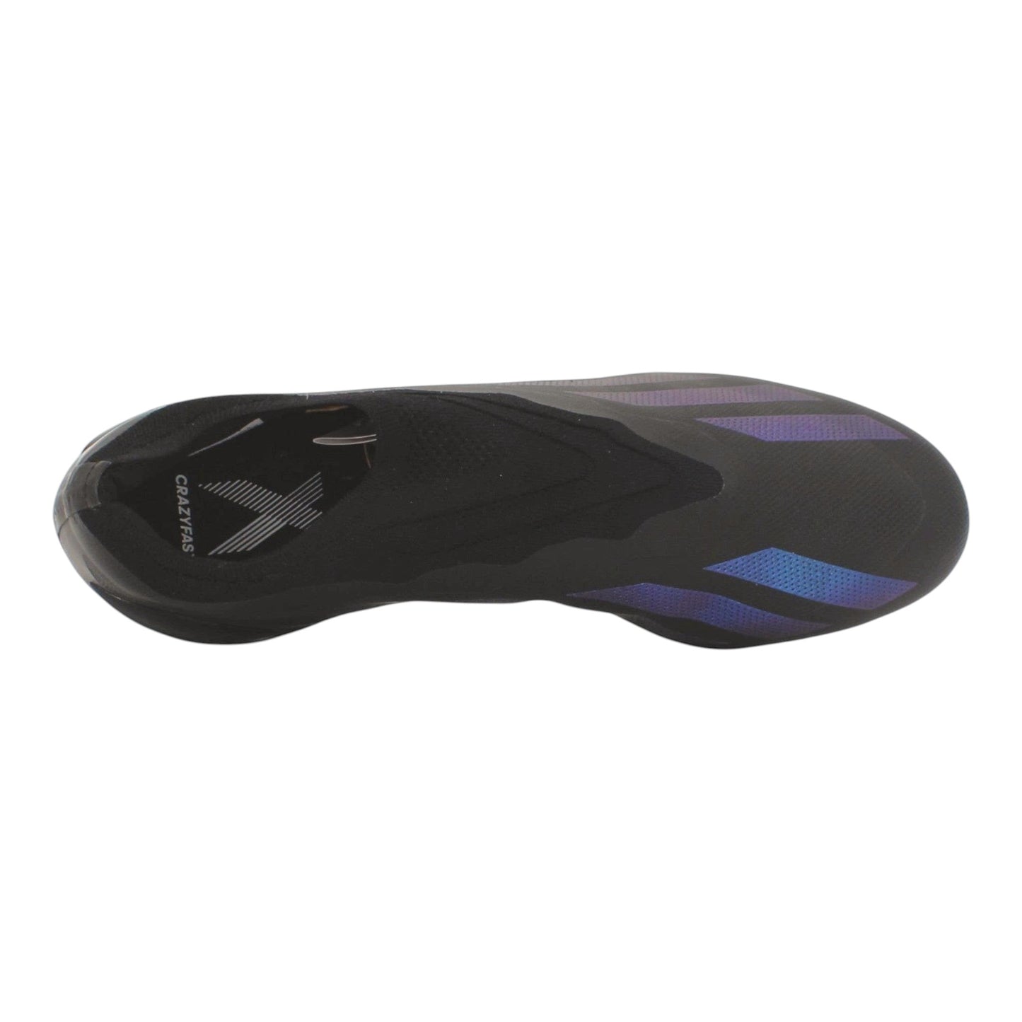 Brand Dealers Arena e.K. black Adidas X Crazyfast.1 FG laceless football boots with synthetic upper and iridescent stripes.