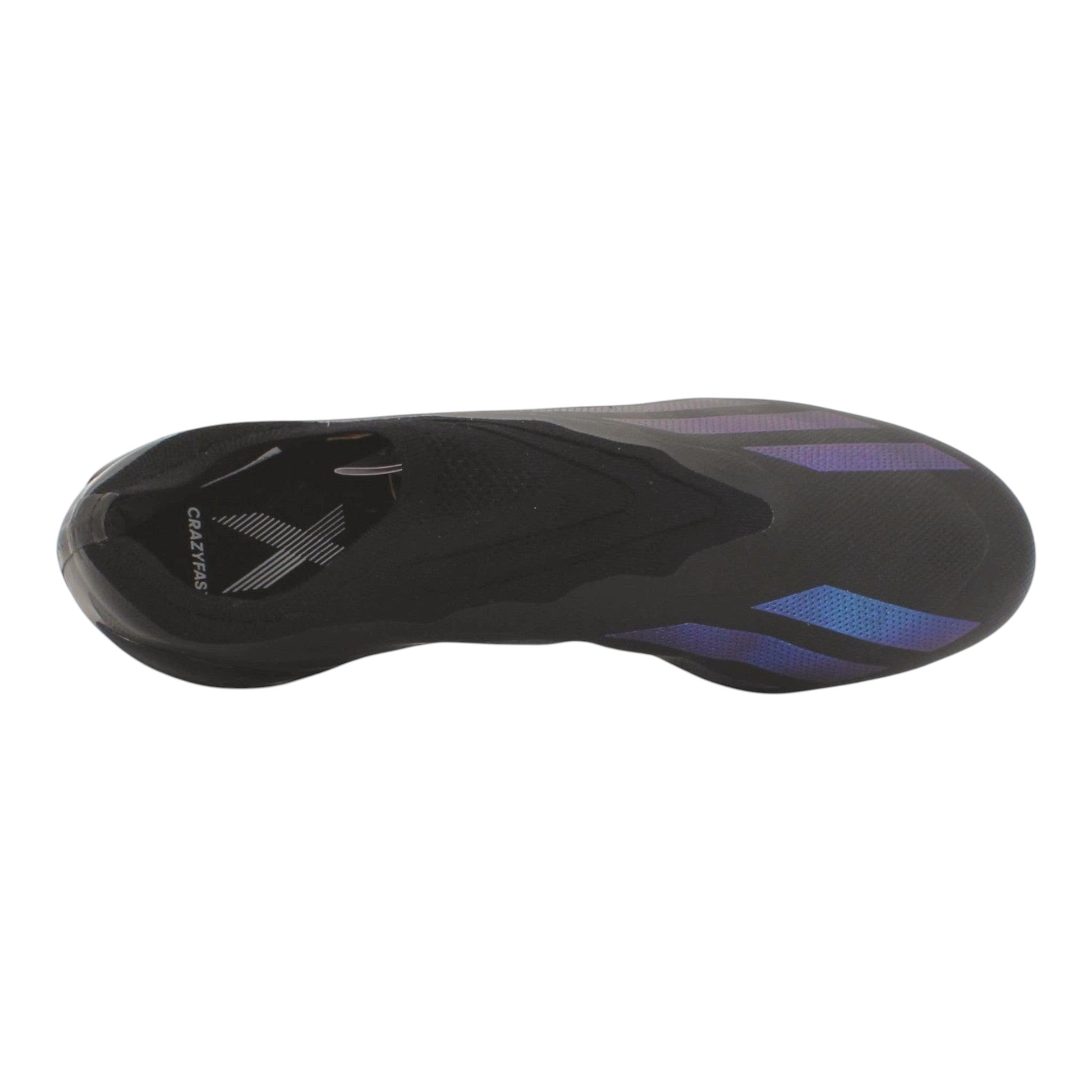 Brand Dealers Arena e.K. black Adidas X Crazyfast.1 FG laceless football boots with synthetic upper and iridescent stripes.