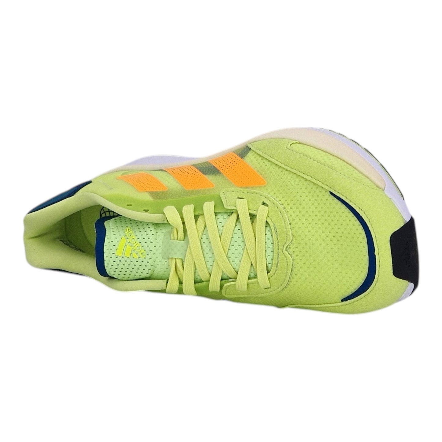 Brand Dealers Arena e.K. - BDA24 Adidas Adizero Boston 10 lime green textile and synthetic running shoes with orange 3-stripes.