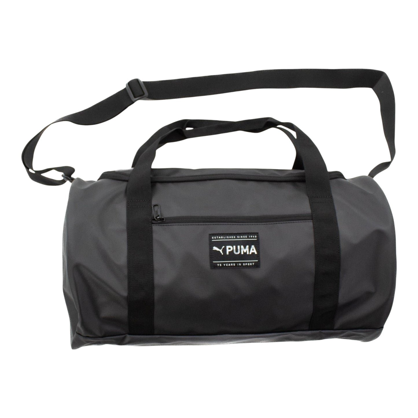 Brand Dealers Arena e.K. - BDA24 Puma Fit duffle bag in black polyester with shoulder strap and multiple compartments.