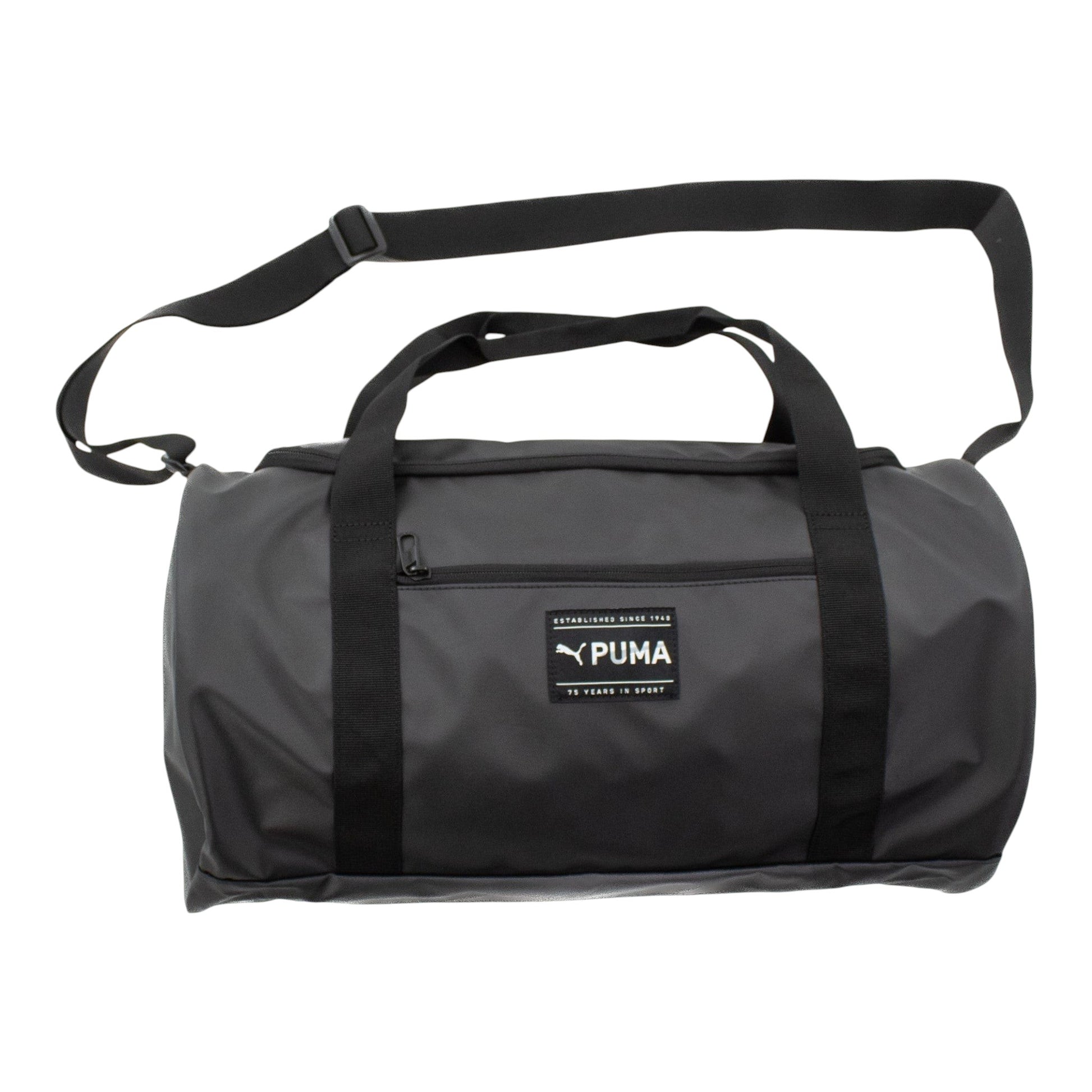 Brand Dealers Arena e.K. - BDA24 Puma Fit duffle bag in black polyester with shoulder strap and multiple compartments.