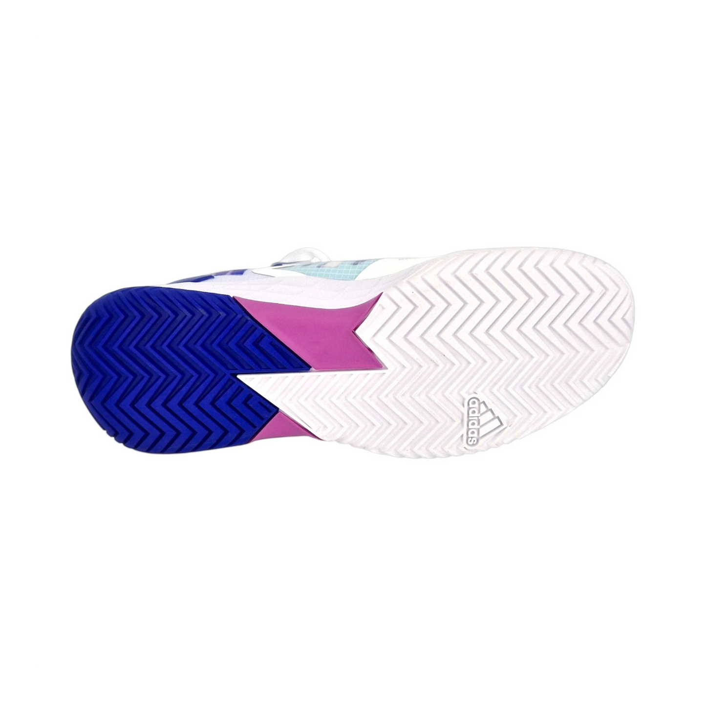 Brand Dealers Arena e.K. - BDA24 Adidas Adizero Ubersonic 4.1 Tennisschuh Sohle mit blau-weißem Fischgrätenprofil