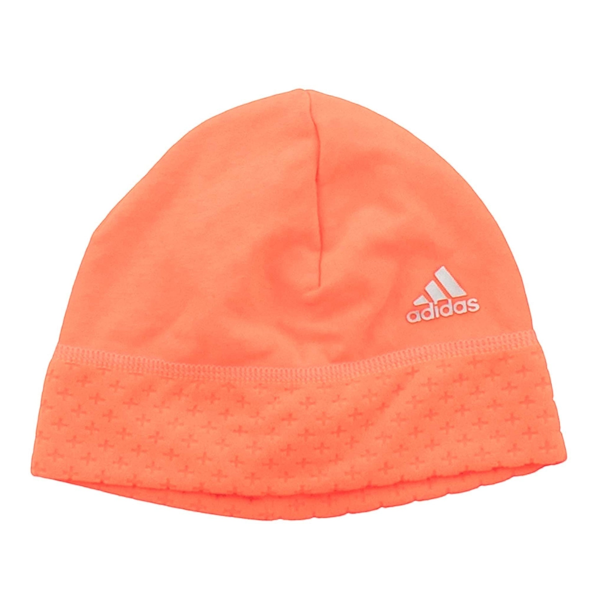 Brand Dealers Arena e.K. - BDA24 orange Adidas fleece beanie for kids with climaheat technology and subtle cross pattern on the cuff.