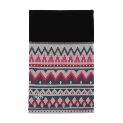 Brand Dealers Arena e.K. - BDA24 Schlauchschal mit Fleece-Futter und buntem geometrischem Muster in Grau und Pink