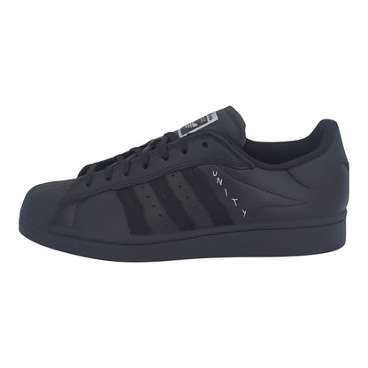 Brand Dealers Arena e.K. - BDA24: Schwarze Adidas Superstar ADV X Unity Leder-Sneaker mit Schnürung und 3-Streifen-Applikation.