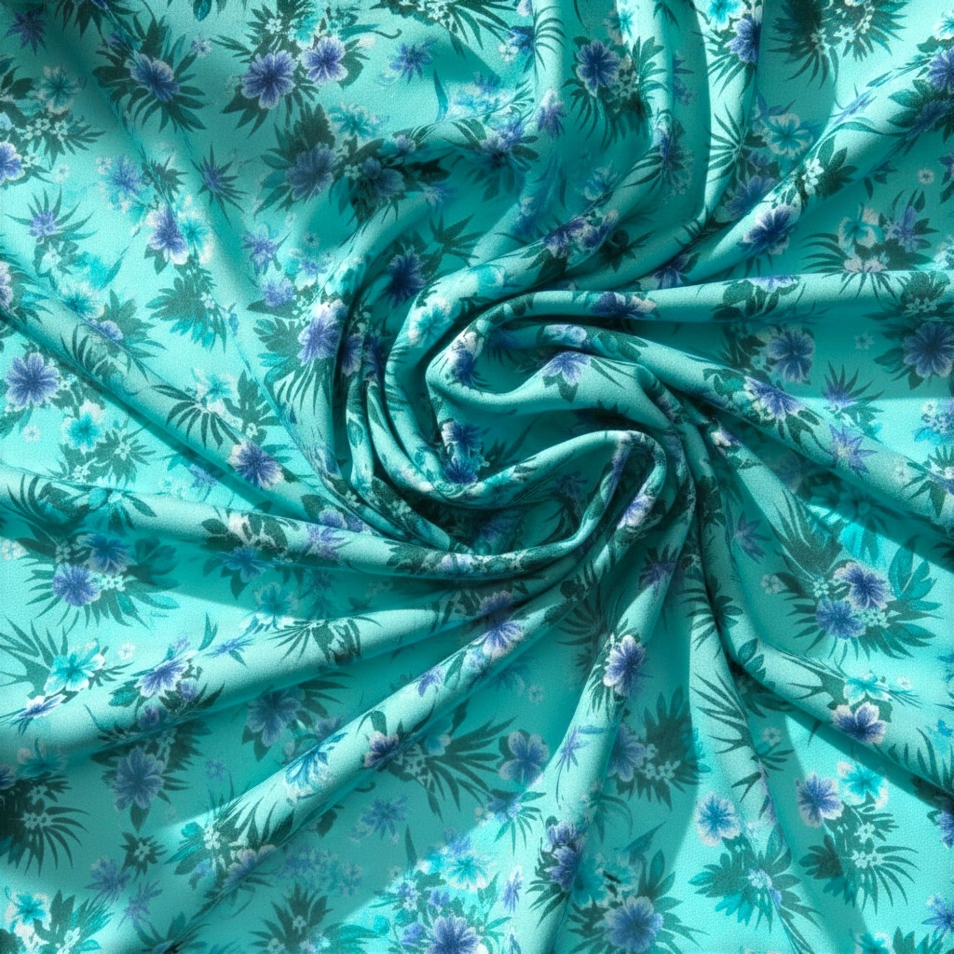 Brand Dealers Arena e.K. - BDA24 Jack Wolfskin Schlauchtuch in Türkis mit blauem Blumenmuster und UV-Schutz