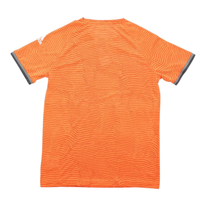 Brand Dealers Arena e.K. youth orange Adidas Adizero polyester t-shirt with grey trim and wavy pattern.