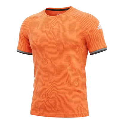 Brand Dealers Arena e.K. youth orange Adidas Adizero jersey with a wave pattern, short sleeves, and grey trim.