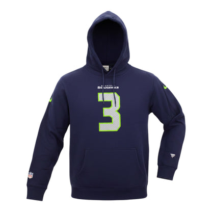 Brand Dealers Arena e.K. navy blue Seattle Seahawks NFL hoodie with Russell Wilson's number 3 on the chest and back. Made of 80% cotton, 20% polyester.