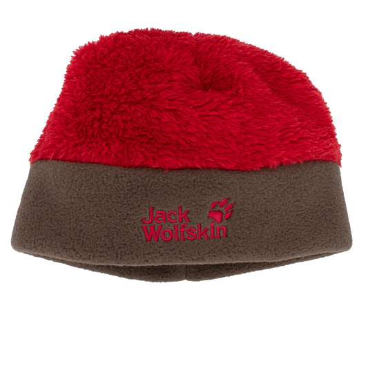 Jack Wolfskin Kids Highloft Cap Kinder Mütze Fleece Wintermütze Rot 1900441-2210