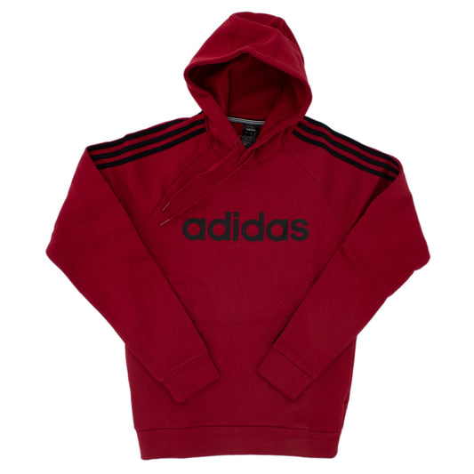 Adidas 3 Stripes Linear Herren Kapuzenpullover Sweatshirt Rot ED6932 S